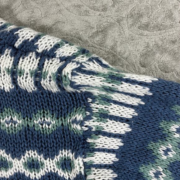 Natural Life Women's Fair Isle Cropped Cardigan Size Medium Blue Boho Knit Cozy - Picture 8 of 8